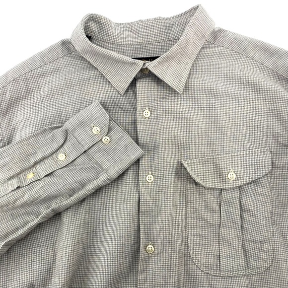 Barbour For Land Rover Mens Tailored Fit Tan Check Flannel Button Up Shirt L - Picture 1 of 7